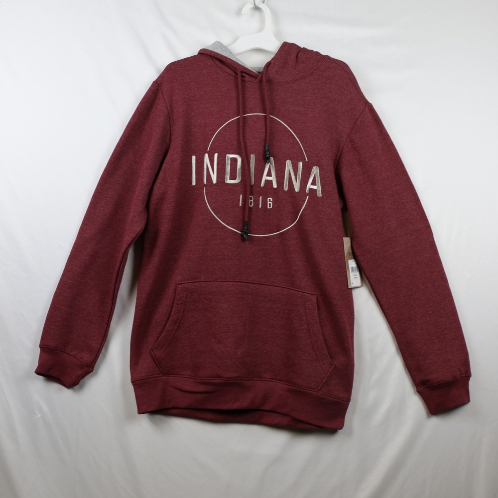 Home Free Indiana Hoodie Mens Small Maroon Pullover Sweatshirt‎ 1816 Ultra Soft